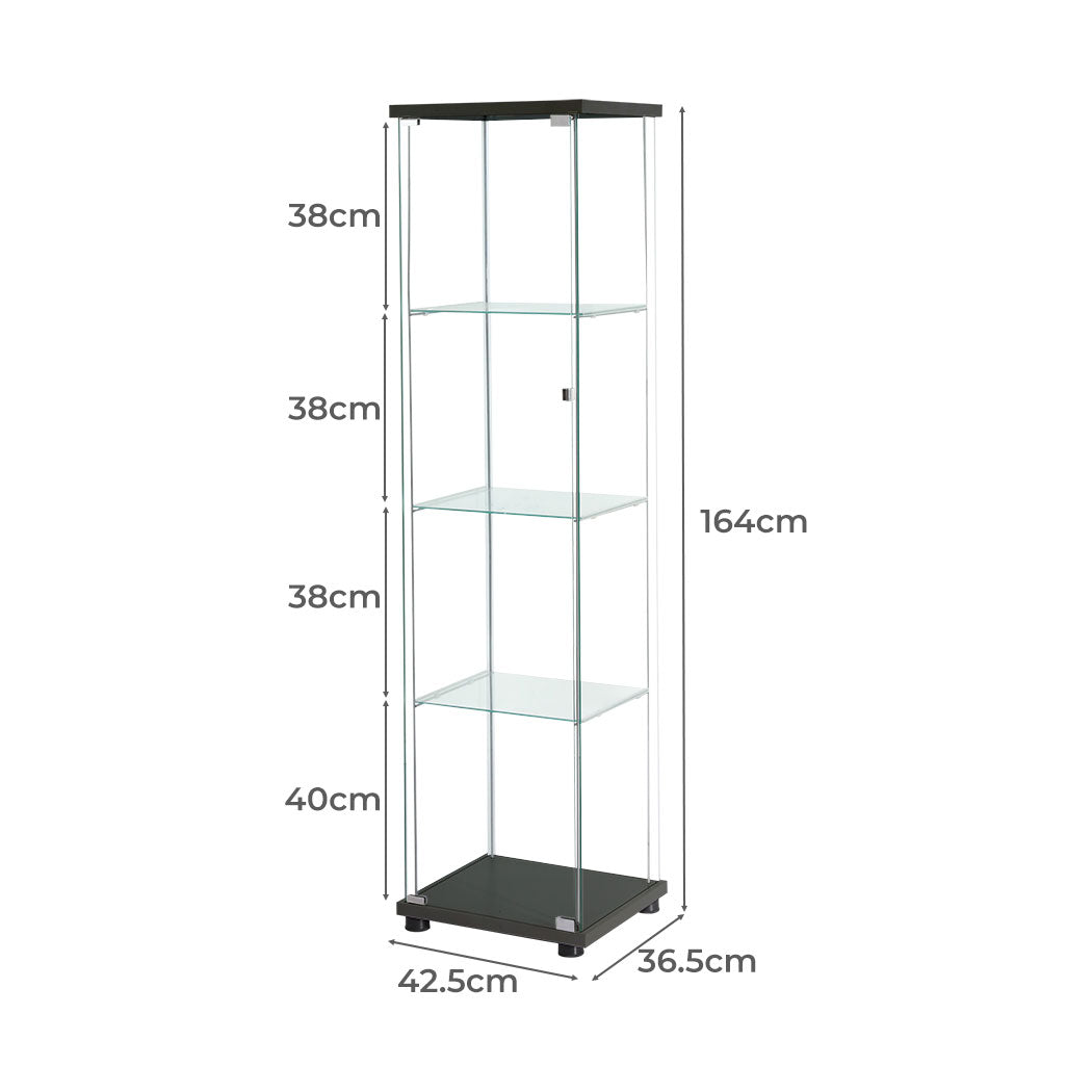 id11&12 - Contemporary Display Storage Cabinet Glass Black  High Back Support