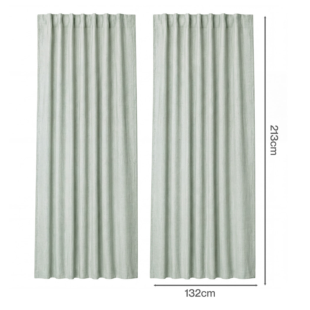 Blackout Curtains Thermal Linen Look 2 Panels | Simpledeals