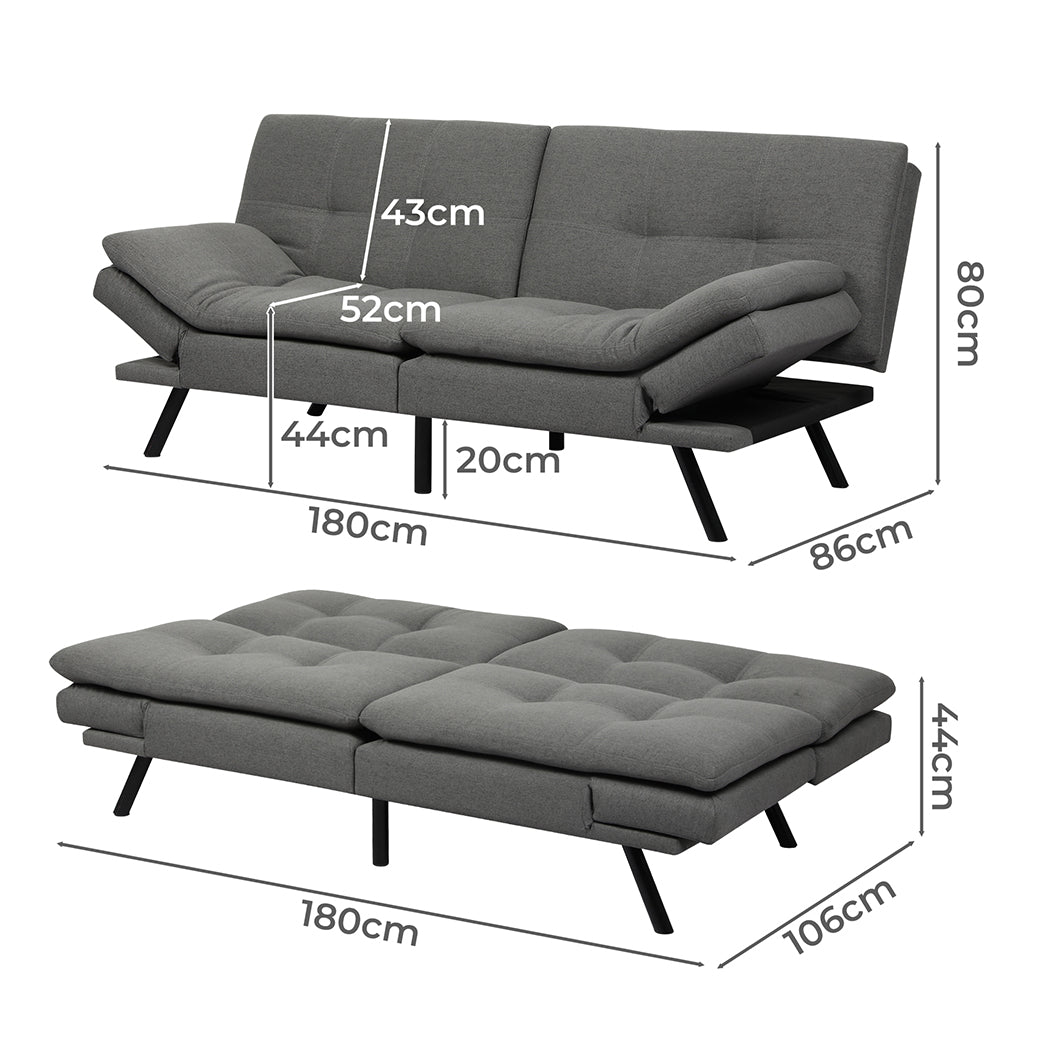 Stylish Sofa Bed Futon Recliner Lounge  Scandi Inspired Design