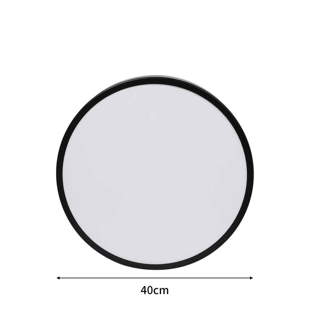 LED Ceiling Light 30W Round Panel Black Modern Flush Mount Lamp