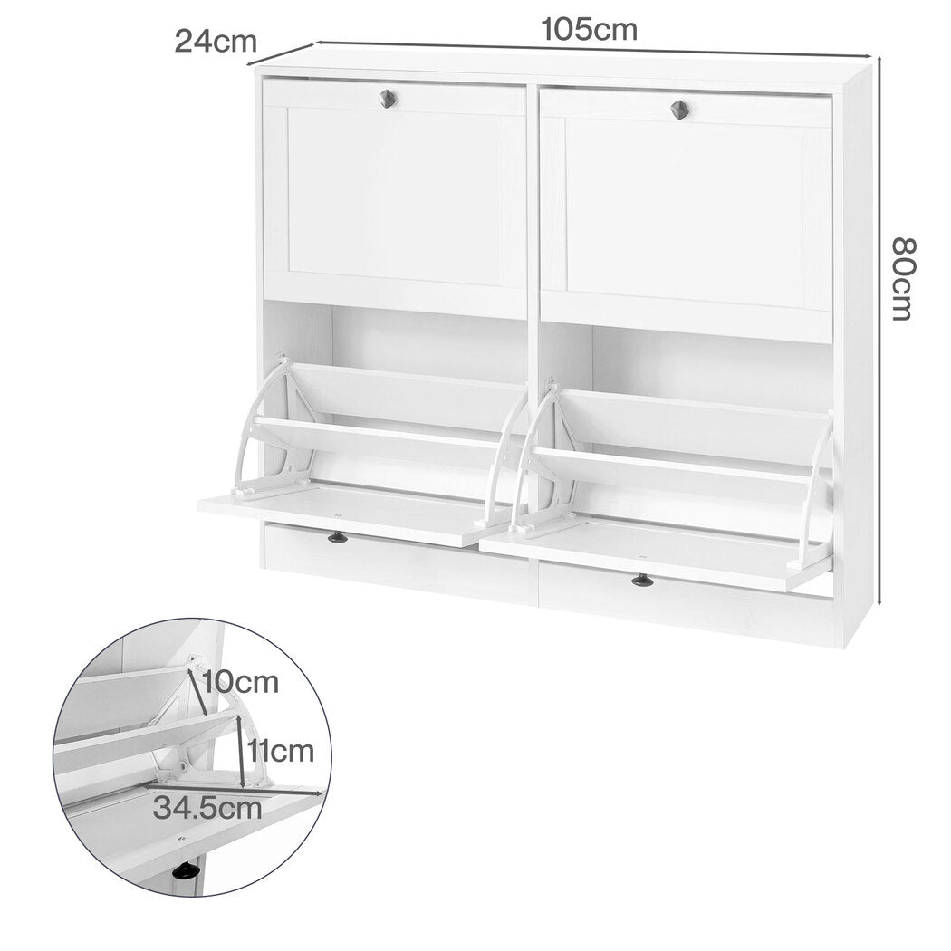 Flip Drawer Shoe Cabinet 4 Drawer Tall Slim | Simpledeals