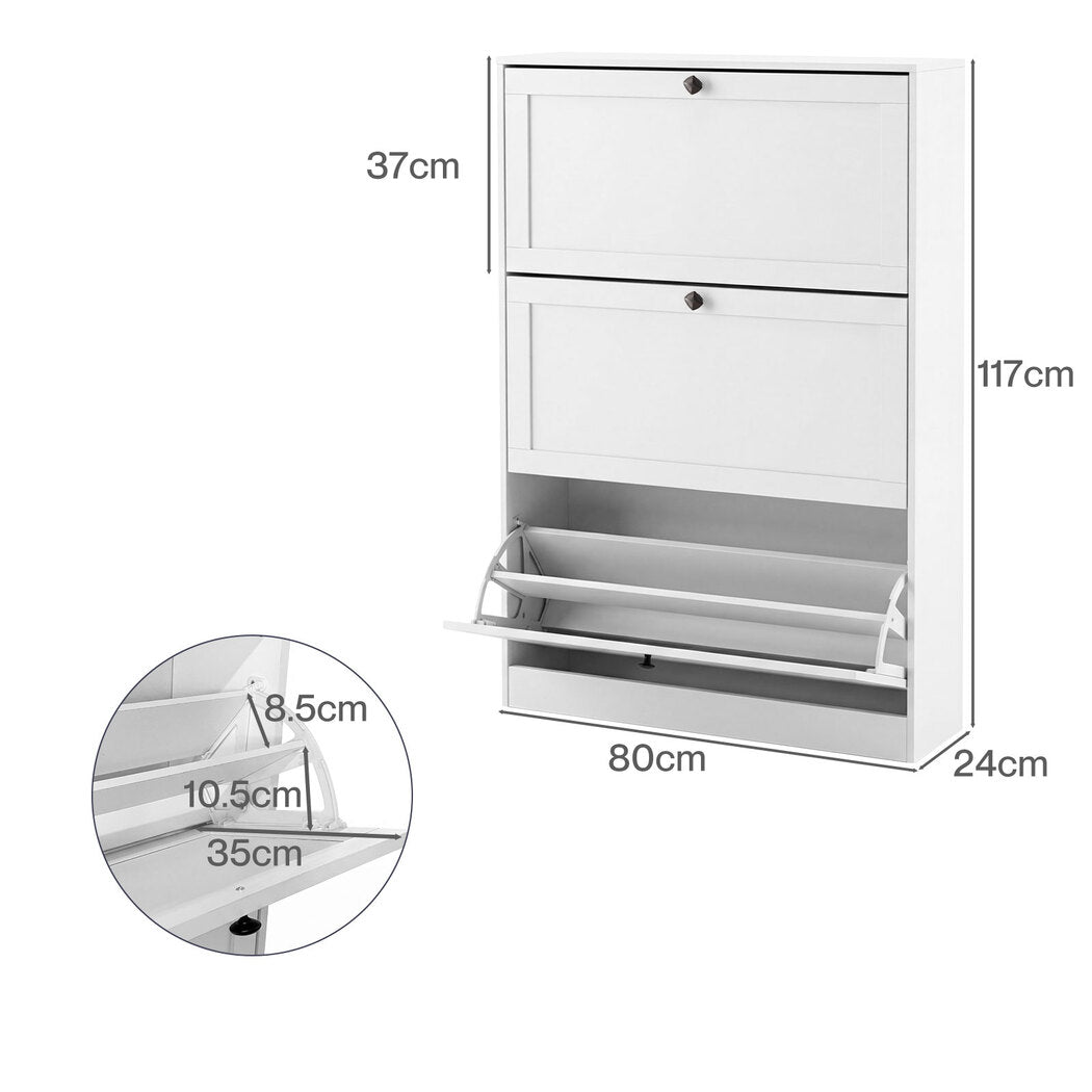 Flip Drawer Shoe Cabinet 3 Drawer Storage Rack | Simpledeals