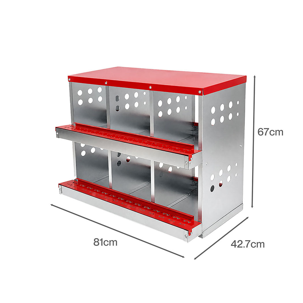 6 Hole Roll Away Nesting Box Galvanised | Simpledeals