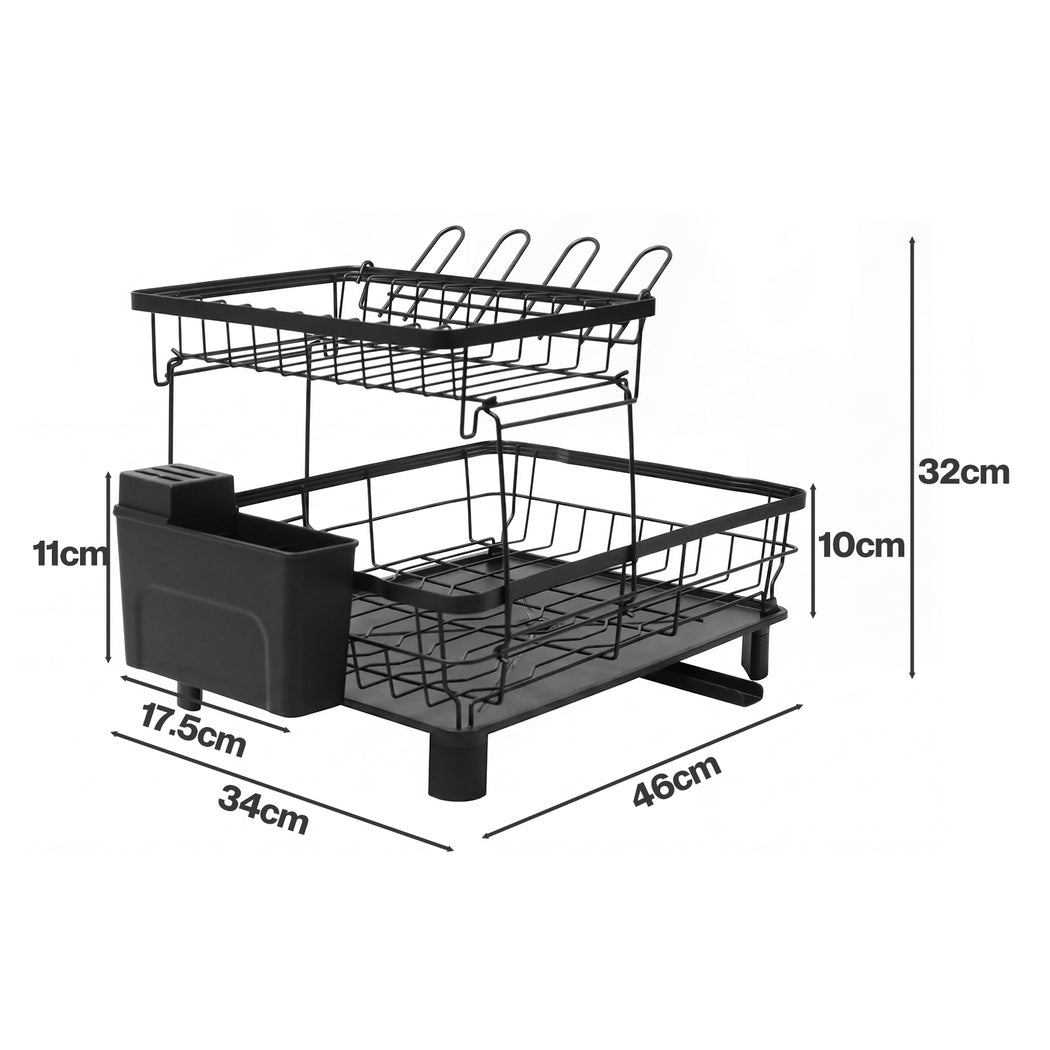 2 Tier Dish Drying Rack Kitchen Organiser | Simpledeals