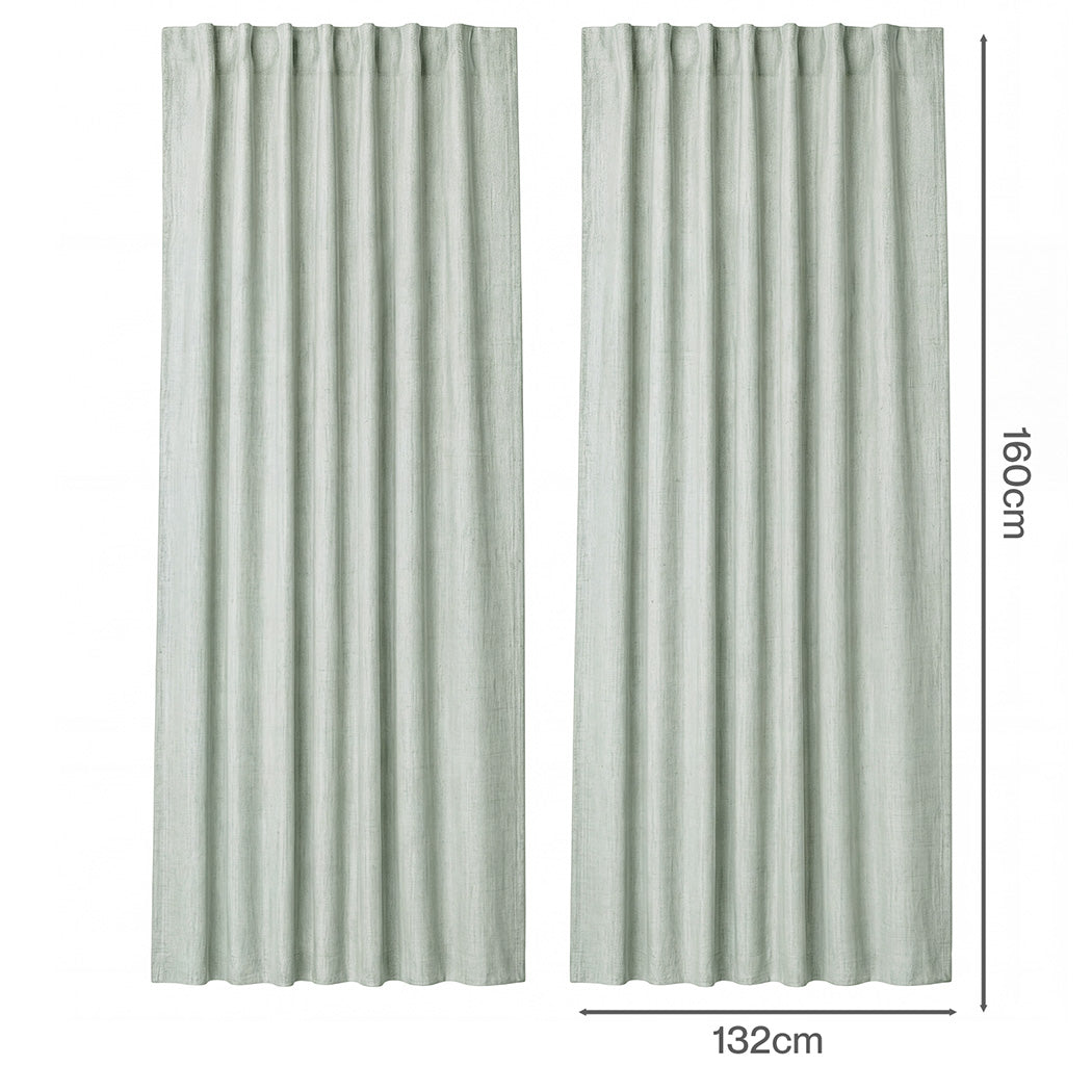 Blackout Curtains Thermal Linen Look 132x160cm | Simpledeals