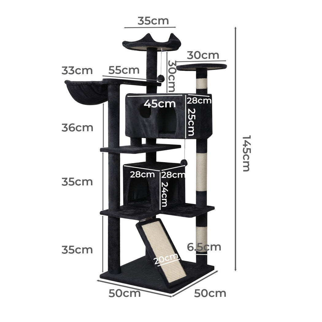 Cat Tree Scratcher Multi-Level 50x50x145cm