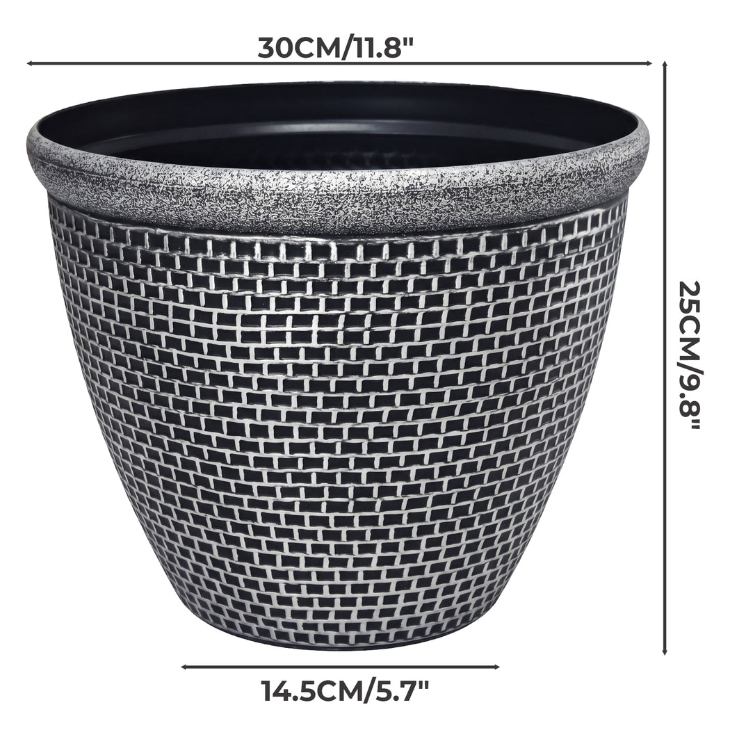 Outdoor Plant Pots 30cm Plastic Planters 2pk | Simpledeals