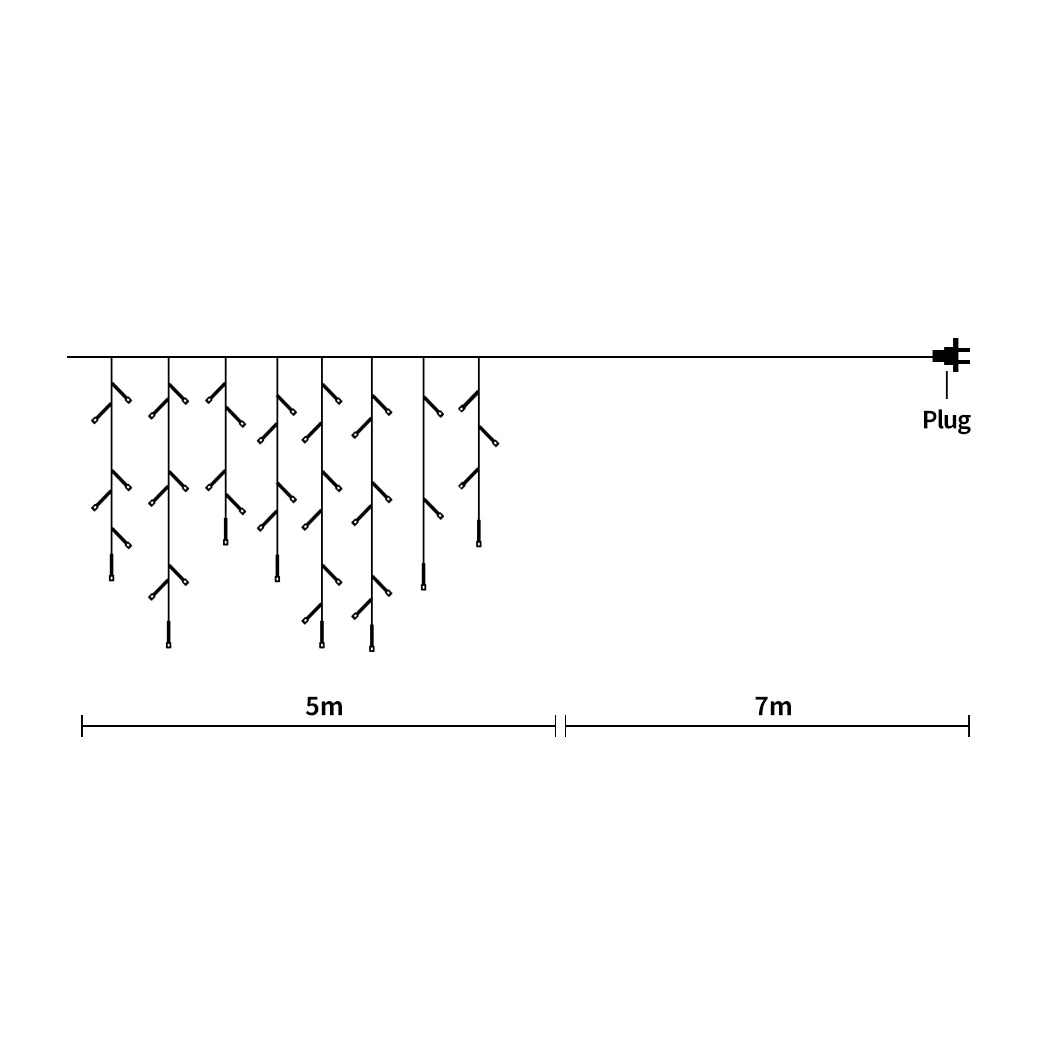 Outdoor Xmas Party - LED Curtain Fairy String Lights Wedding Warm White 300 LED