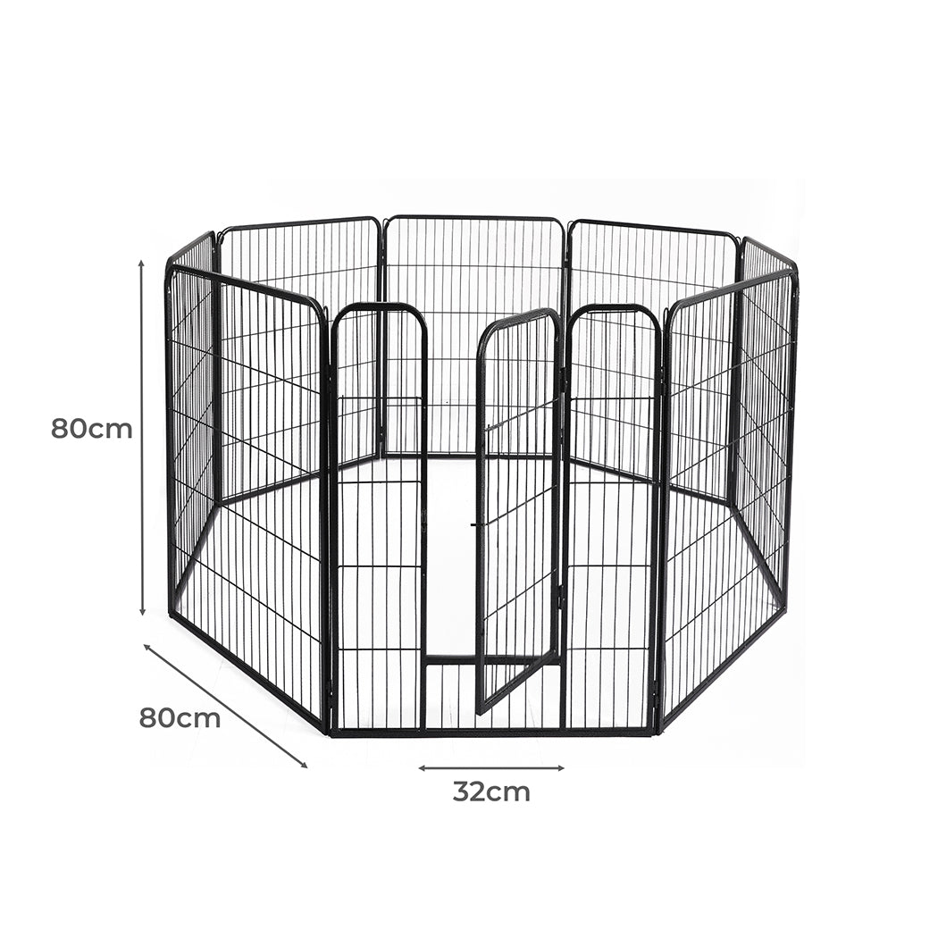 8 Panel Pet Dog Playpen Puppy Exercise Black 2.5kg Mackerel & Lamb