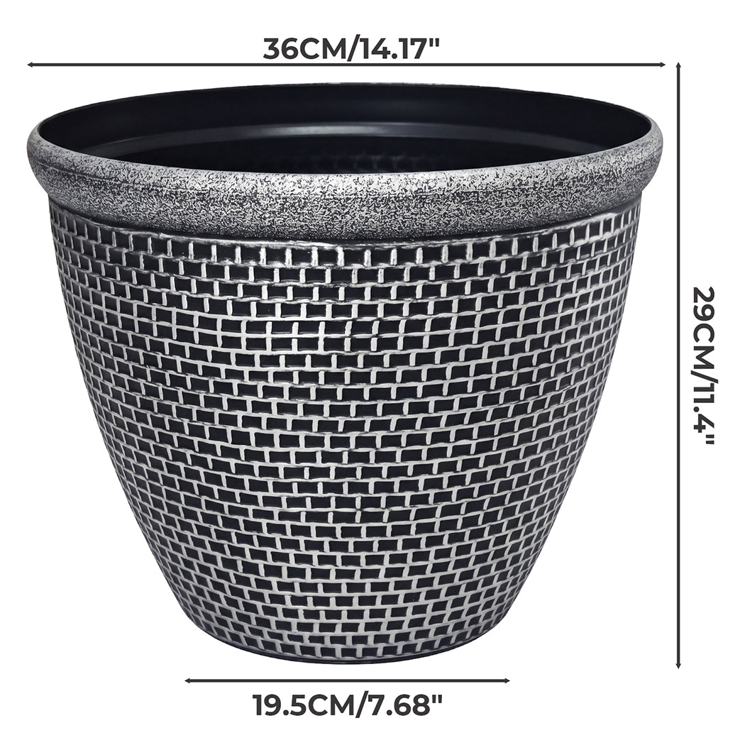 Outdoor Plastic Plant Pots 36cm 2 Pack | Simpledeals