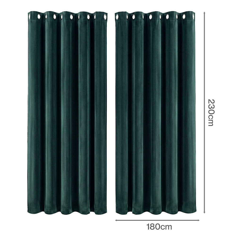 Velvet Blackout Curtains 2 Panel 180x230cm | Simpledeals