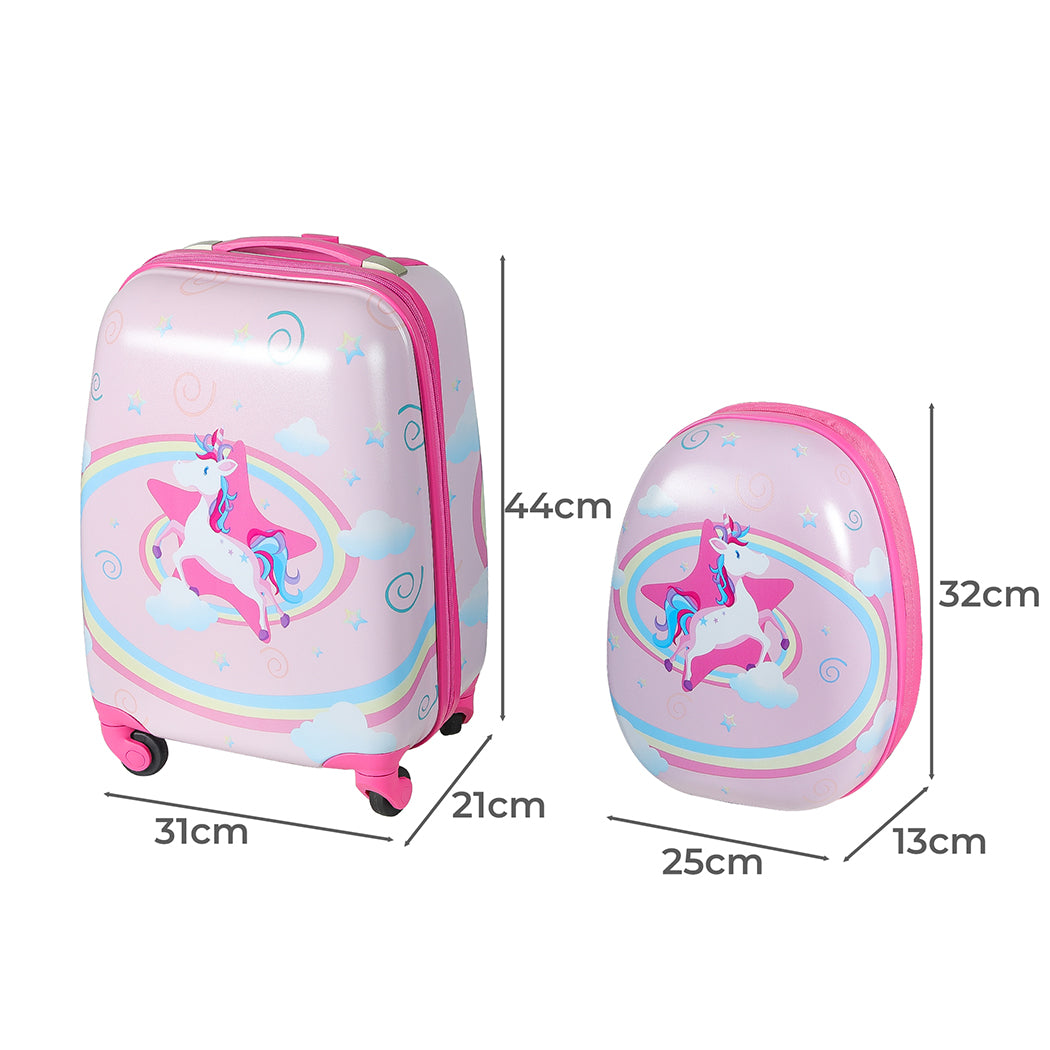 16''13'' 2PCS Kids Luggage Set Unicorn
