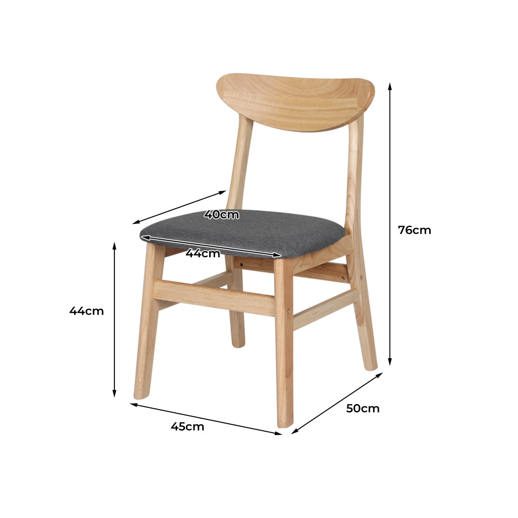 Dining Chairs Natural Fabric 45x50x76cm