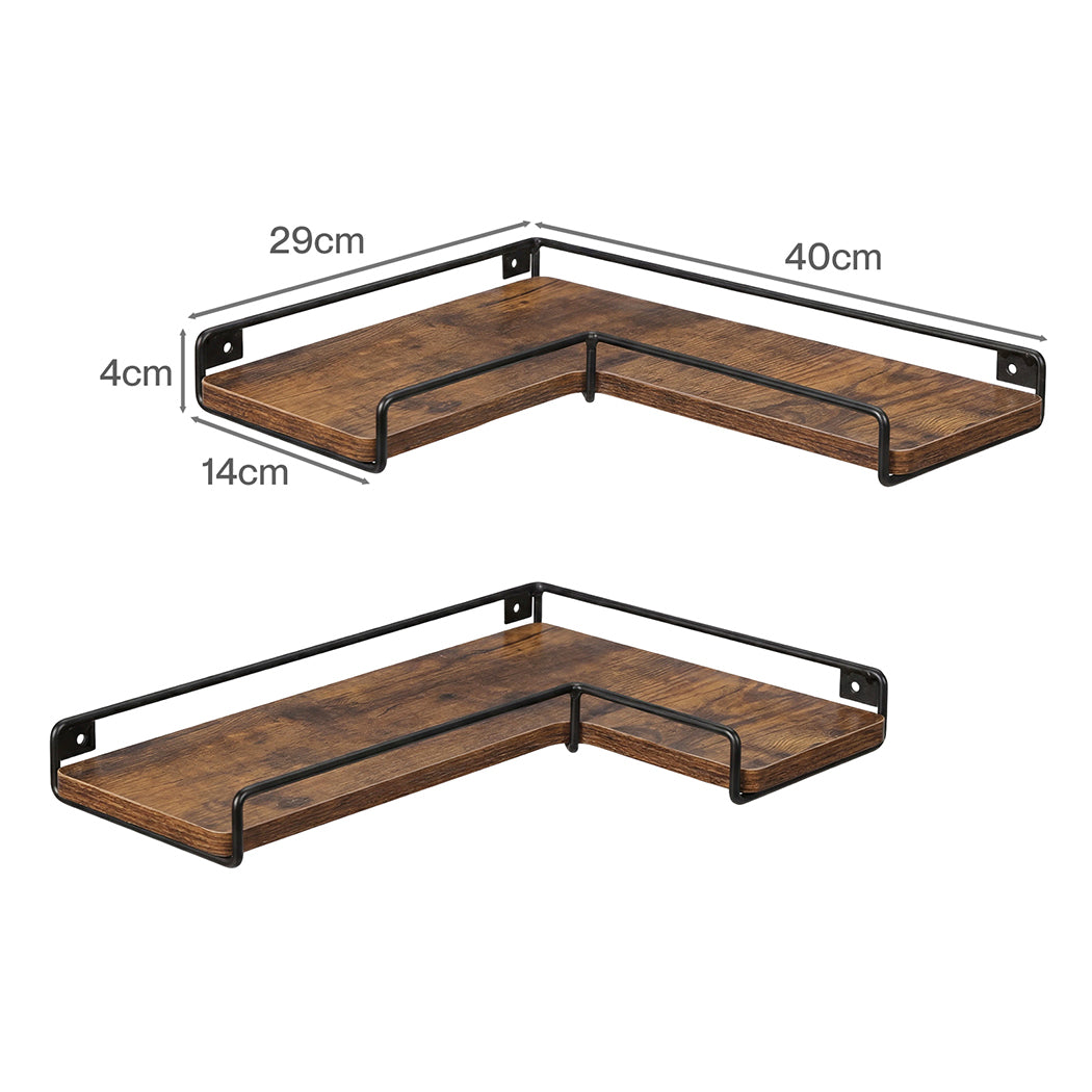 Corner Floating Wall Shelves Set 2 Industrial | Simpledeals