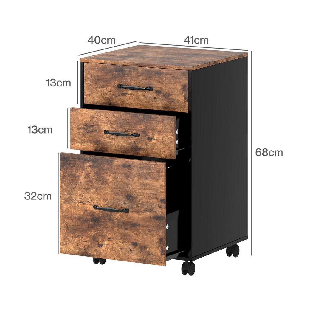 Mobile Filing Cabinet Walnut 41x40x68cm