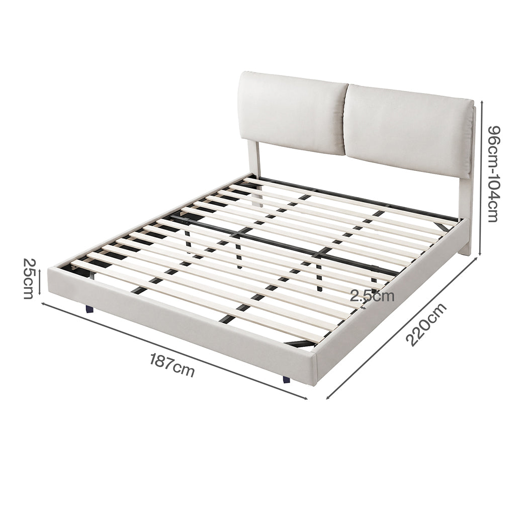 Floating Bed Frame With LED Light 220x187x96cm