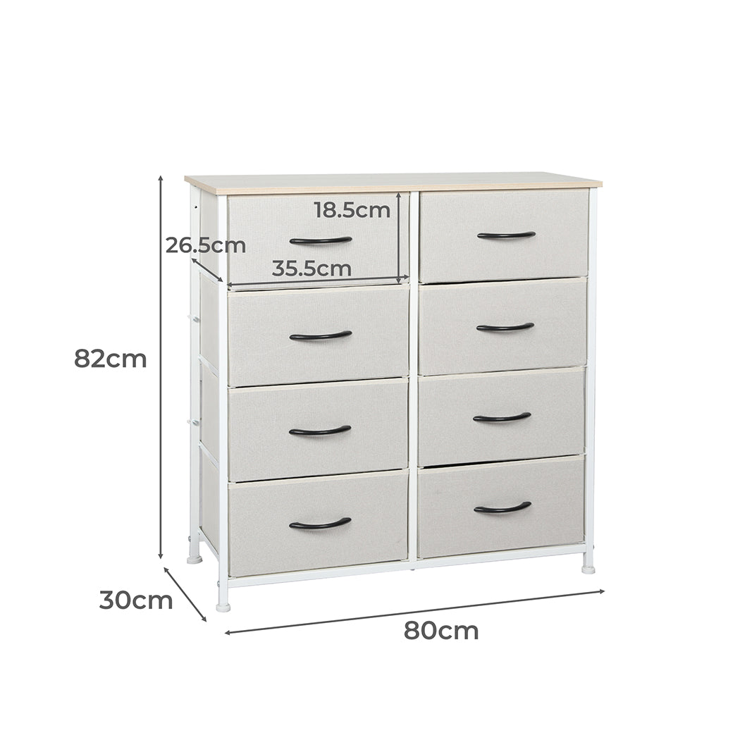 Stylish Beige Storage Cabinet Tower Chest Organizer for Home or Office