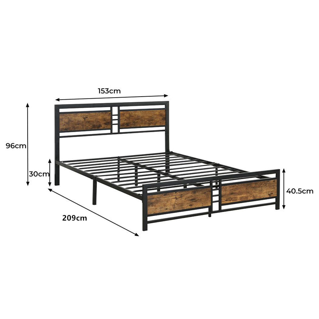 Queen Metal Bed Frame With Sturdy Support, Metal finish