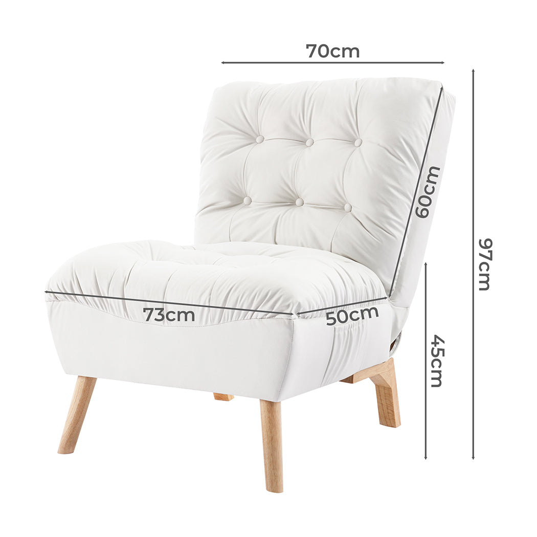 Premium Lounge Accent Chair Sofa Recliner Cream  High Back Support | id15&16