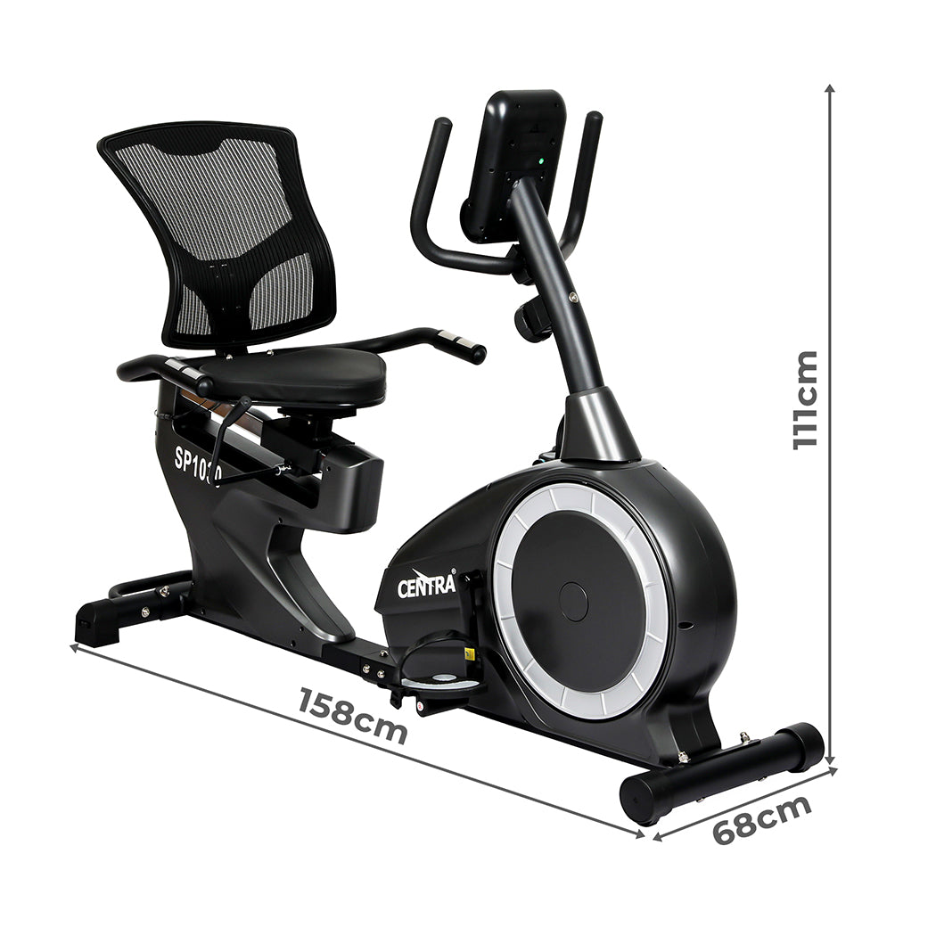Recumbent Bike Adjustable Resistance 158x68x111cm