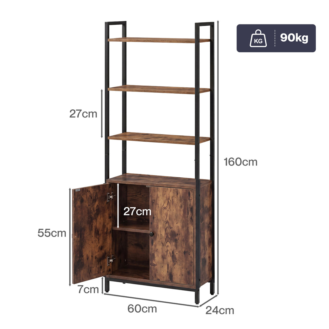 6 Tier Bookshelf Storage Cabinet Adjustable Shelves | Simple