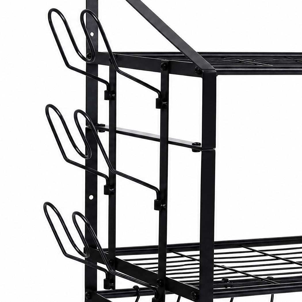 Wall Mounted Pot Rack 2 Tier 20 Hooks | Simpledeals