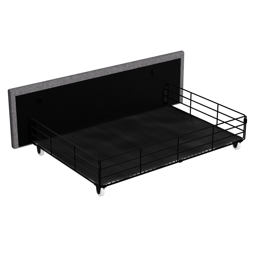 Single Bed Frame With Fabric Storage Drawer And LED USB