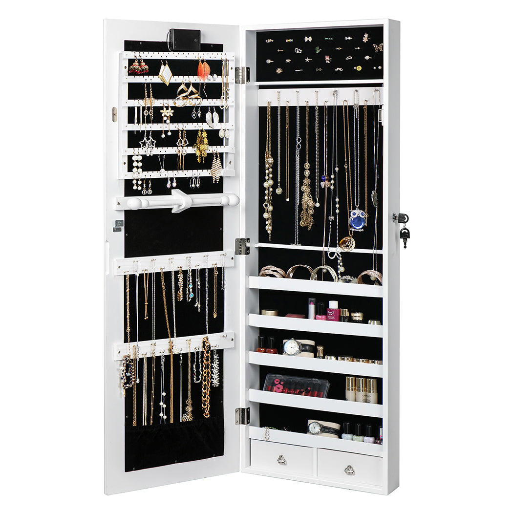 Stylish Mirror Jewellery Cabinet Touch  Foldable Function Classic