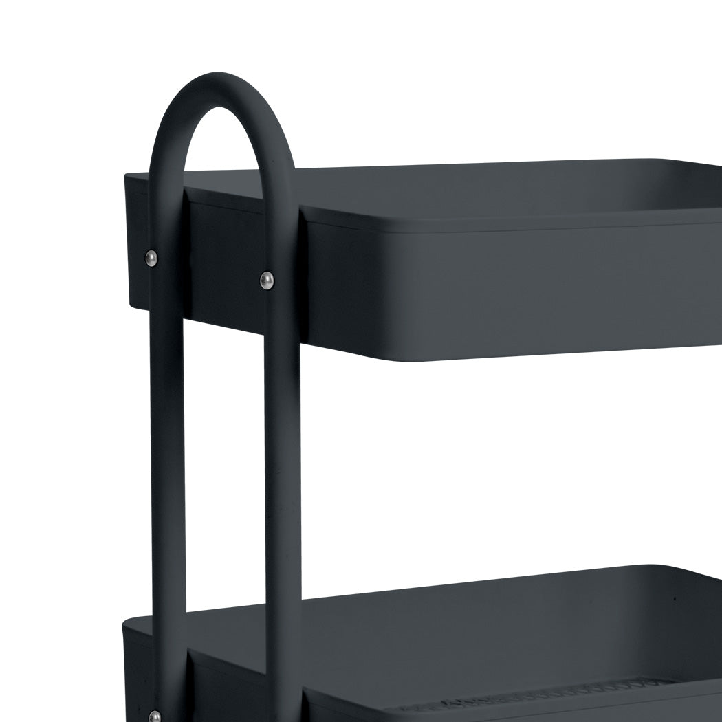 Grey colour - 3 Tiers Kitchen Trolley Cart Grey