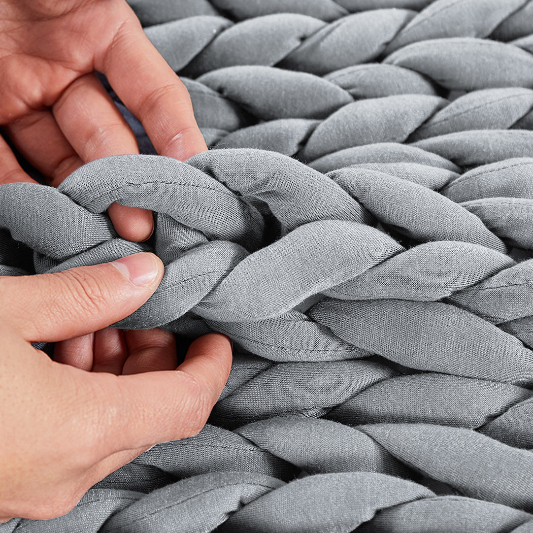 Compact Knitted Weighted Blanket Chunky Grey Kids  Scandi Inspired | Grey colour