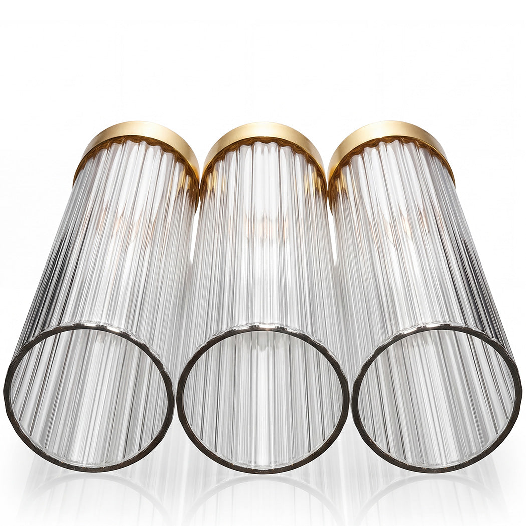 Gold Candle Holder Set Removable Glass 10x10x36cm