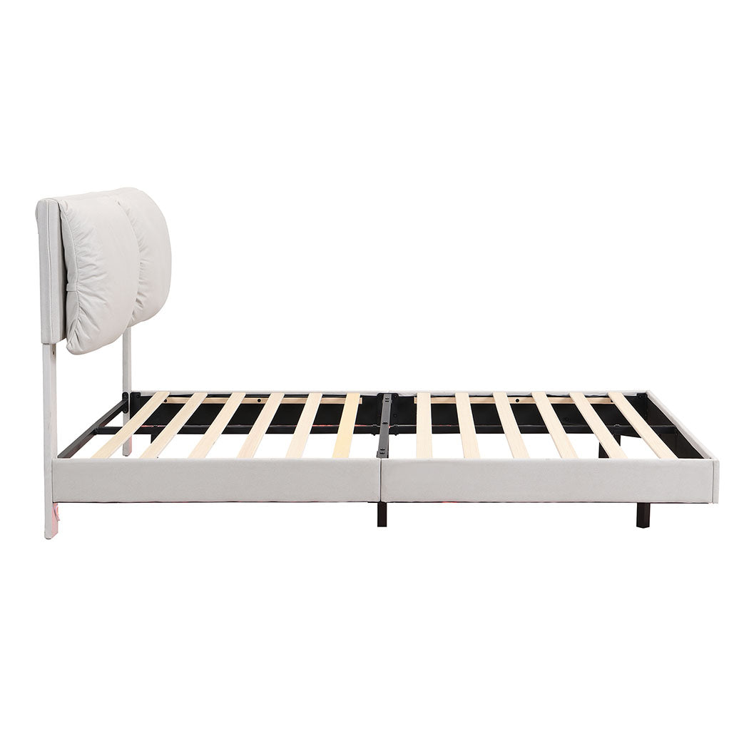 Double Floating Bed Frame With Sturdy Support