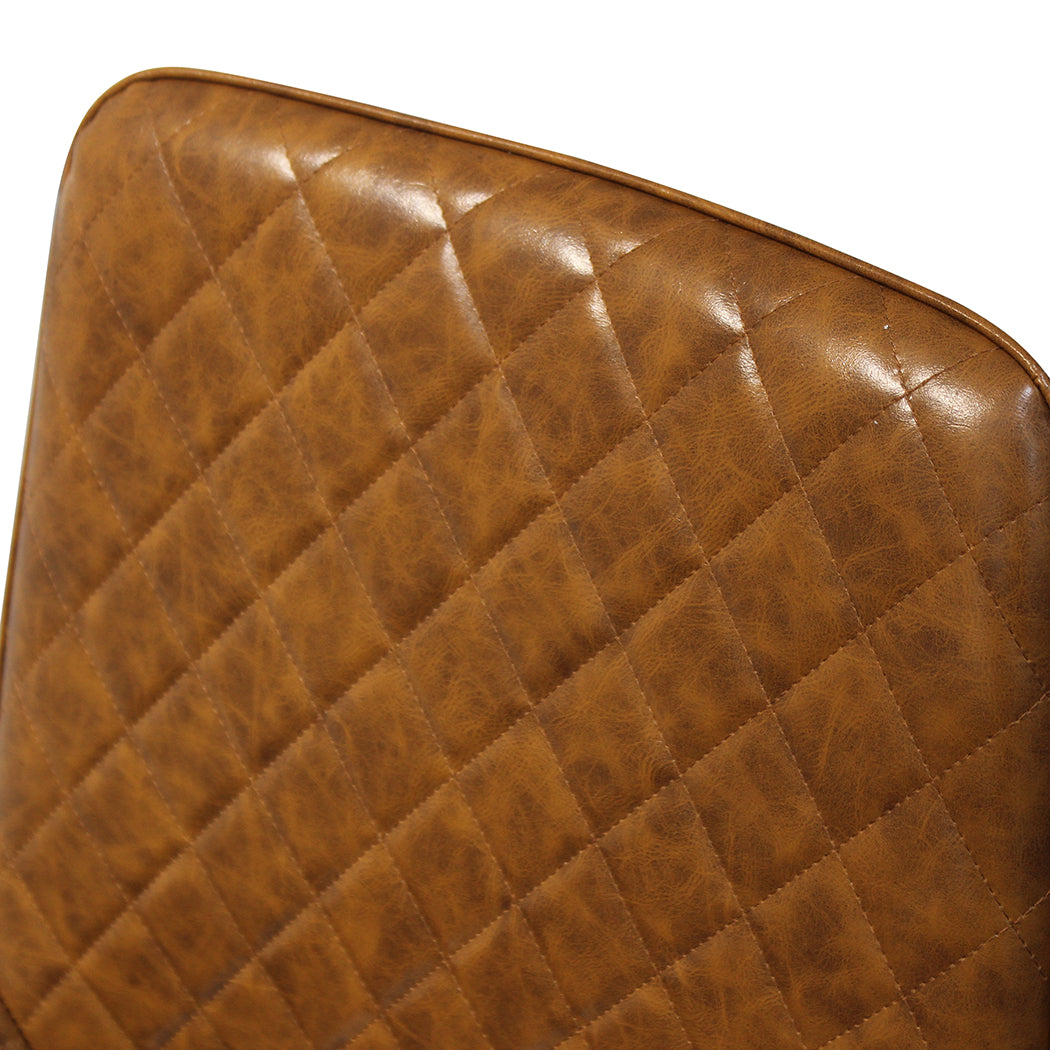 Compact Dining Chairs x 4 Padded Seat PU Faux Leather  High Back | Leather finish