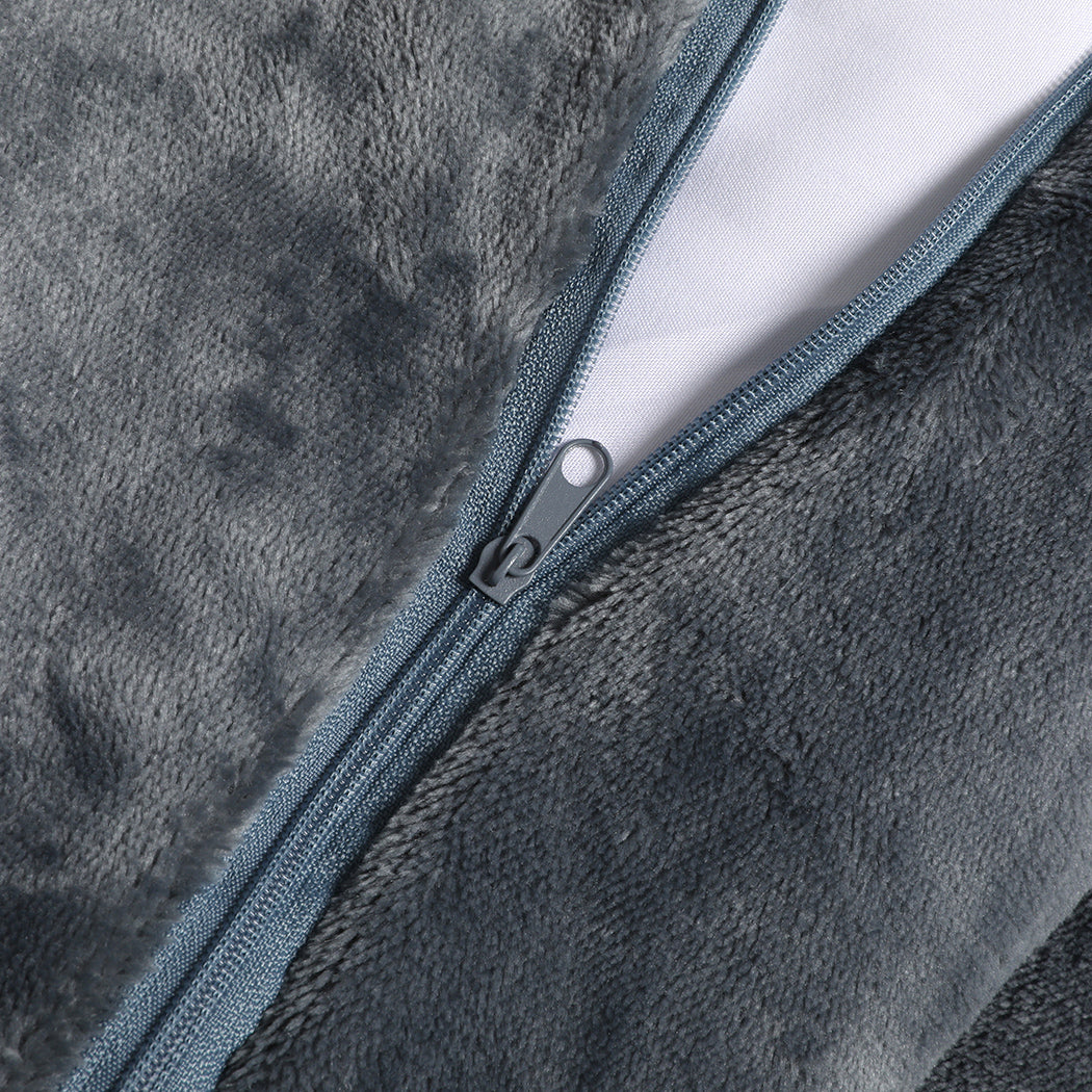 Quilt Cover Bedding set Flannel Super Dark Grey Super King
