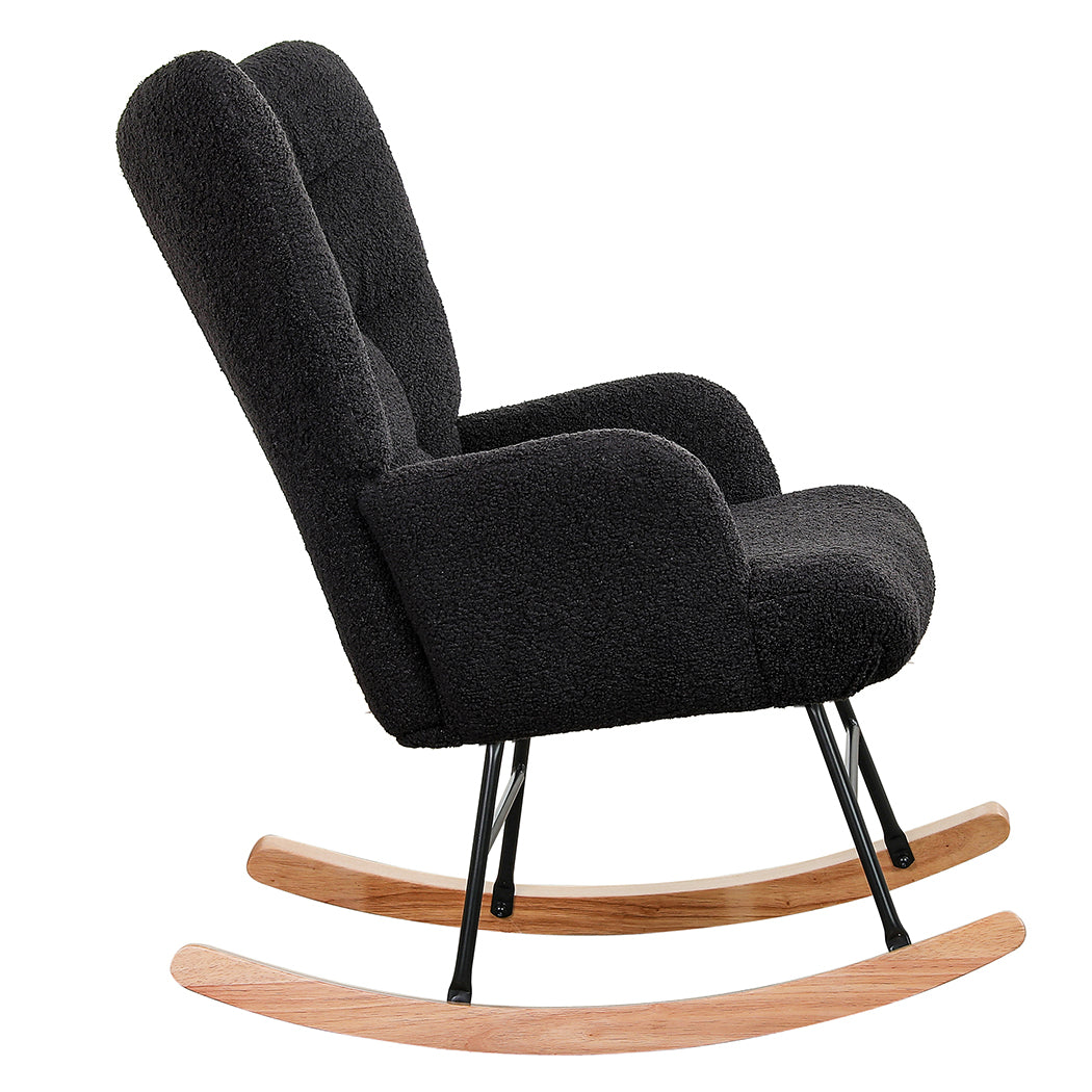 Grey Fleece Rocking Chair 67x86x95cm
