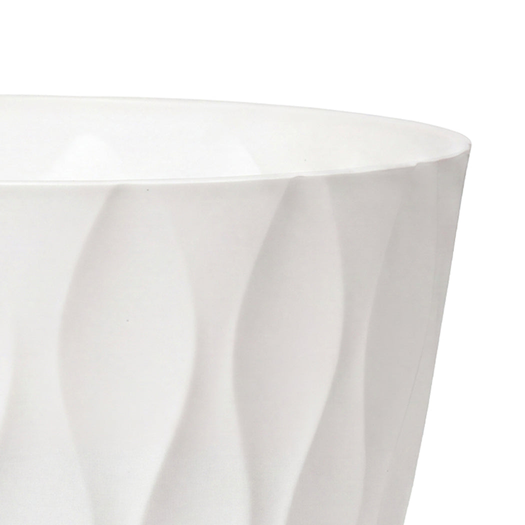 White Plastic Plant Pots 8 Inch Set 5 | Simpledeals