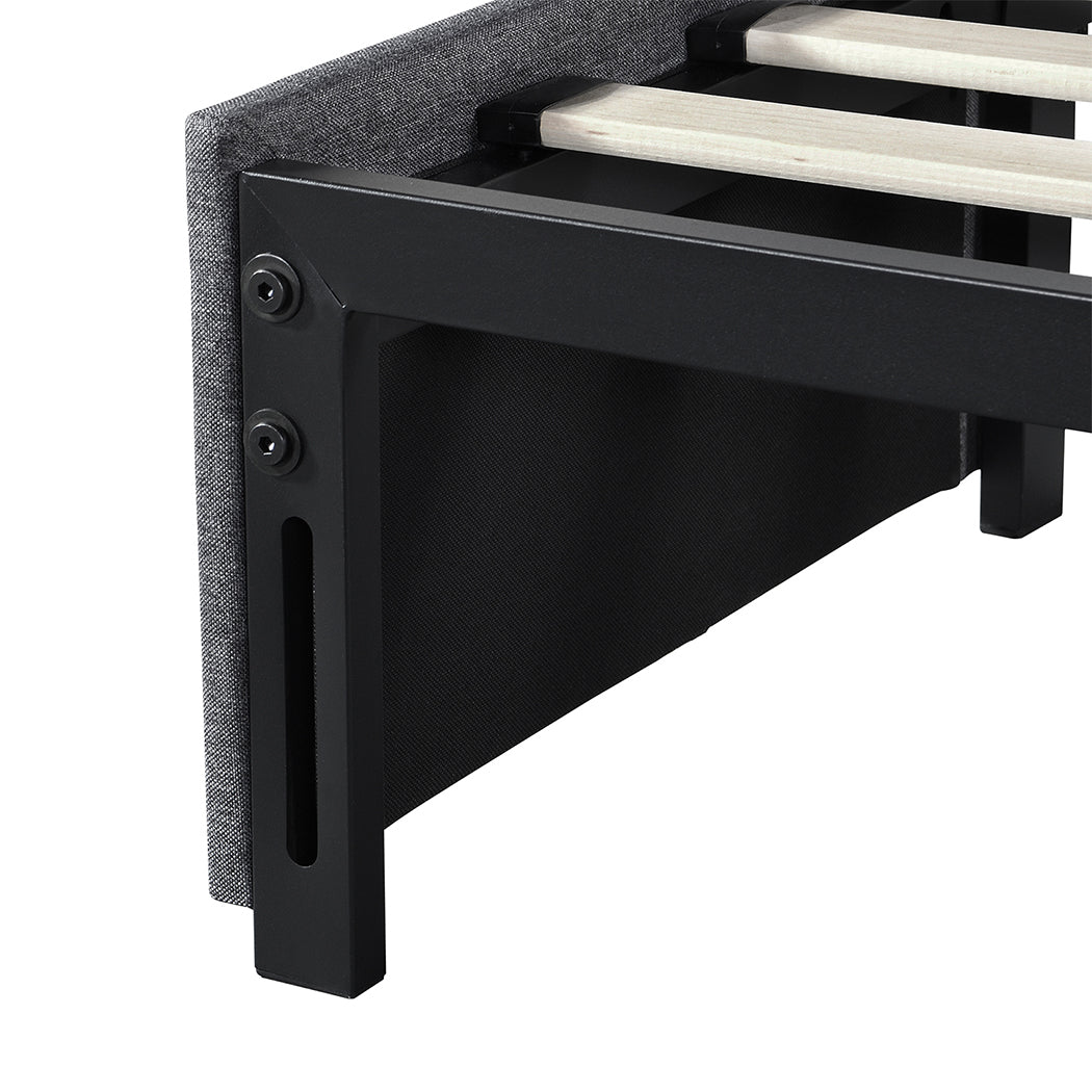 King Size Fabric Bed Frame Storage 206x188x30cm