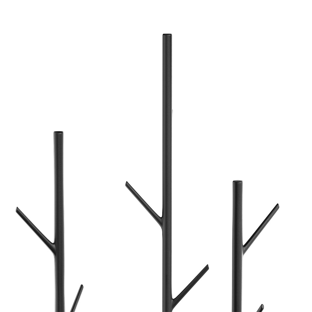 Compact Coat Rack Clothes Stand 8 Hook Organizer Black  Space-Saving | Black colour