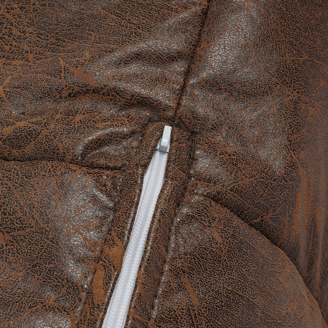 Portable Pu Leather Chair - Brown 90x80x75cm