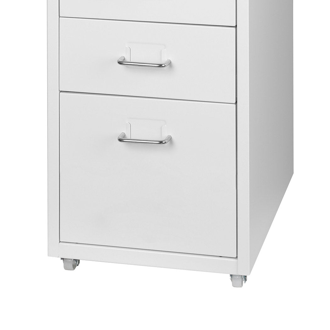 5-Drawer Office Cabinet Storage Chest White Desk Organizer