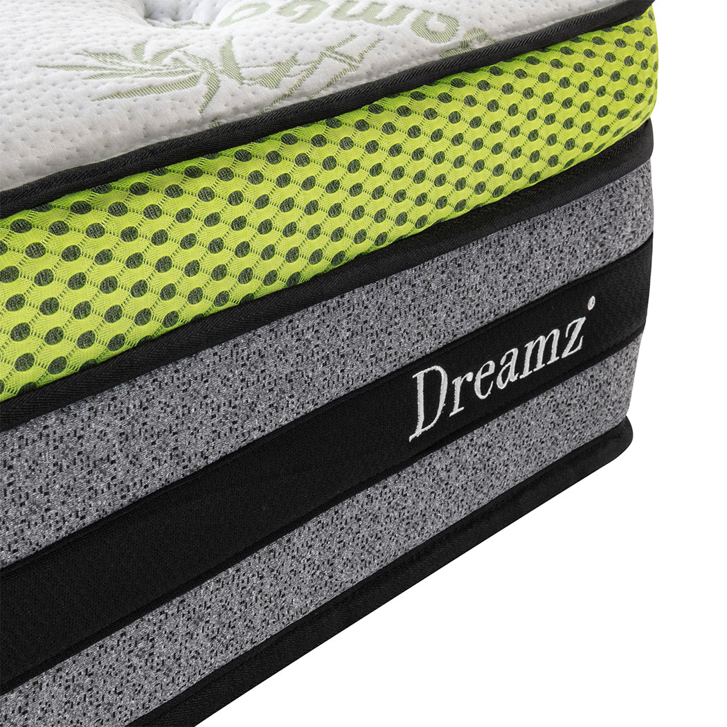 Queen 30cm Cooling Mattress Pocket Medium-firm 6.5 Wood Finish Classic