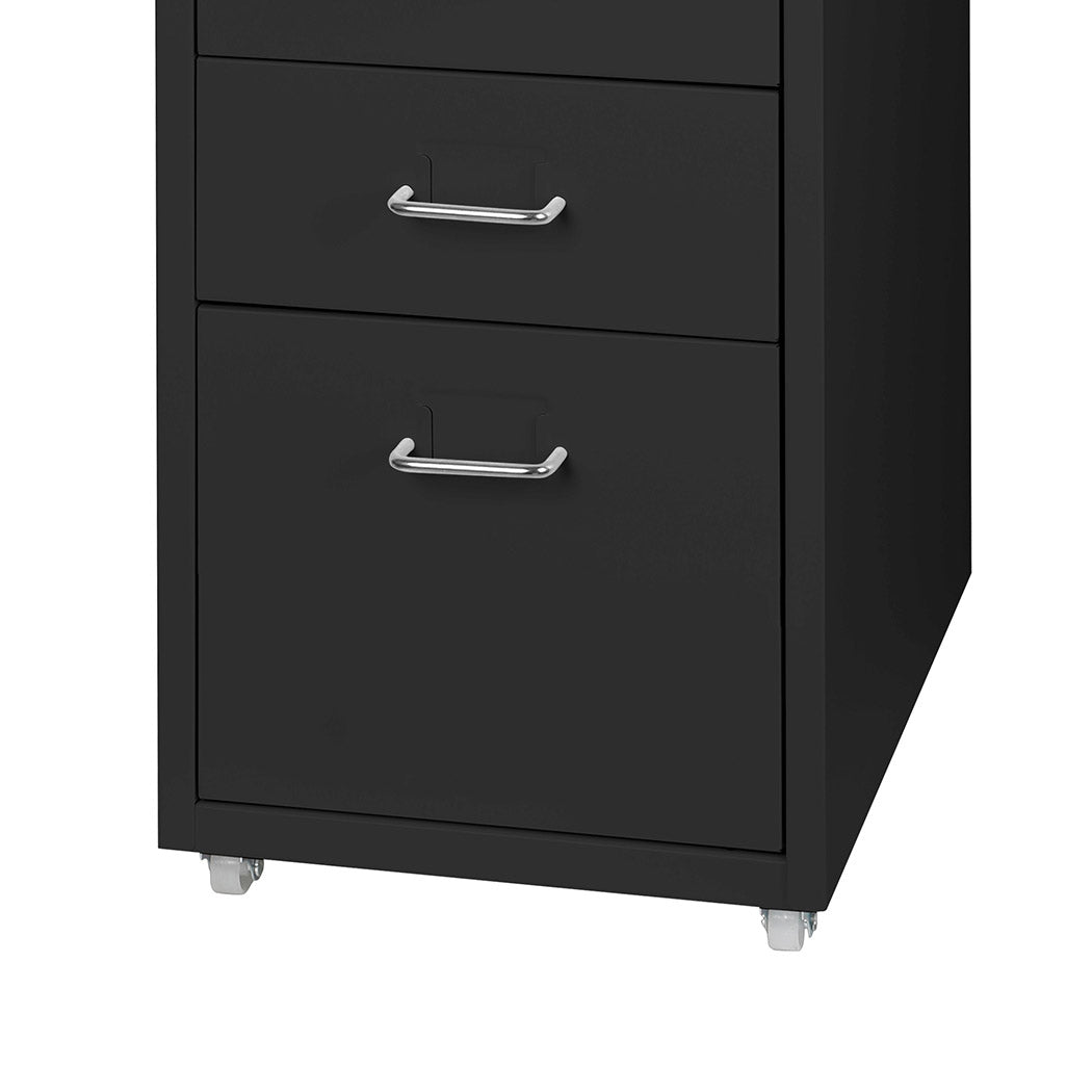 5 Drawer Storage Office Cabinet Black Office Filing Drawer Unit