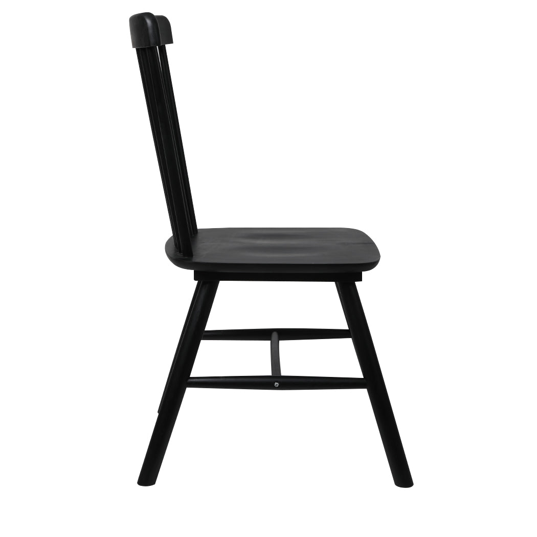 Luxury 6x Dining Chairs Kitchen Winsor Black  Wood Finish Classic