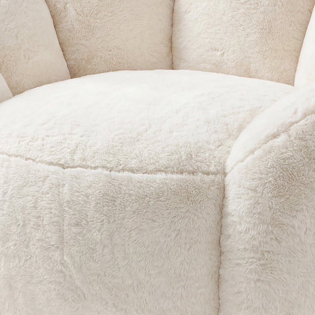 Floral Bean Bag Chair White 100x105x75cm