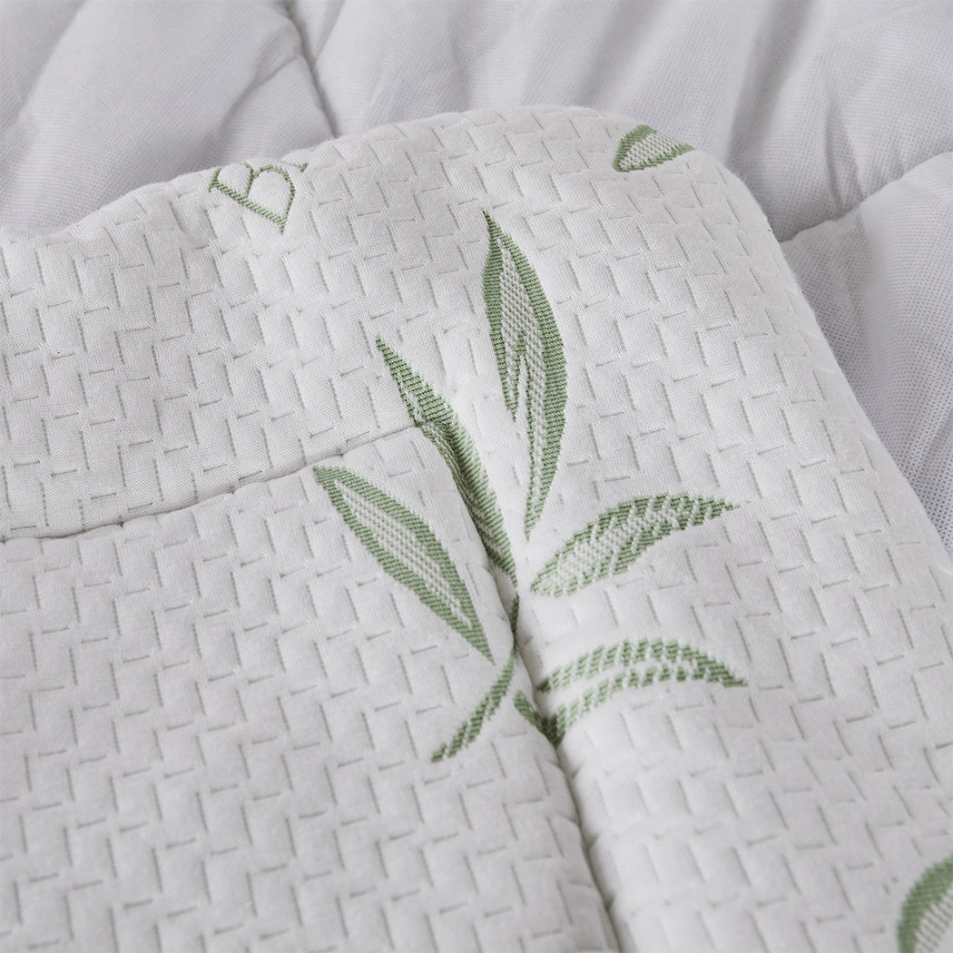 Queen Bamboo Pillowtop Mattress Topper Soft Breathable Comfort Pad