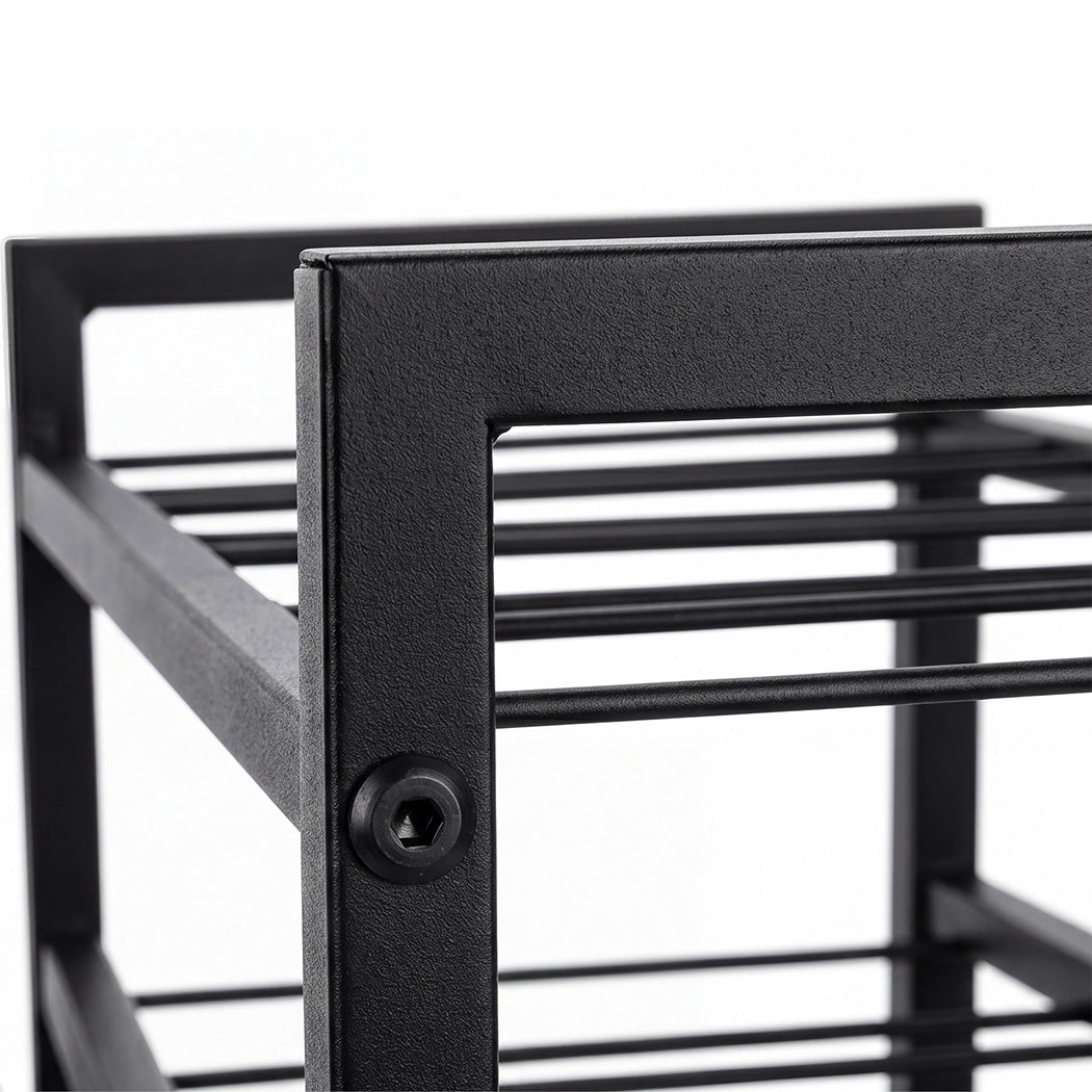 16 Bottle 4-Tier Metal Wine Rack Black | Simpledeals
