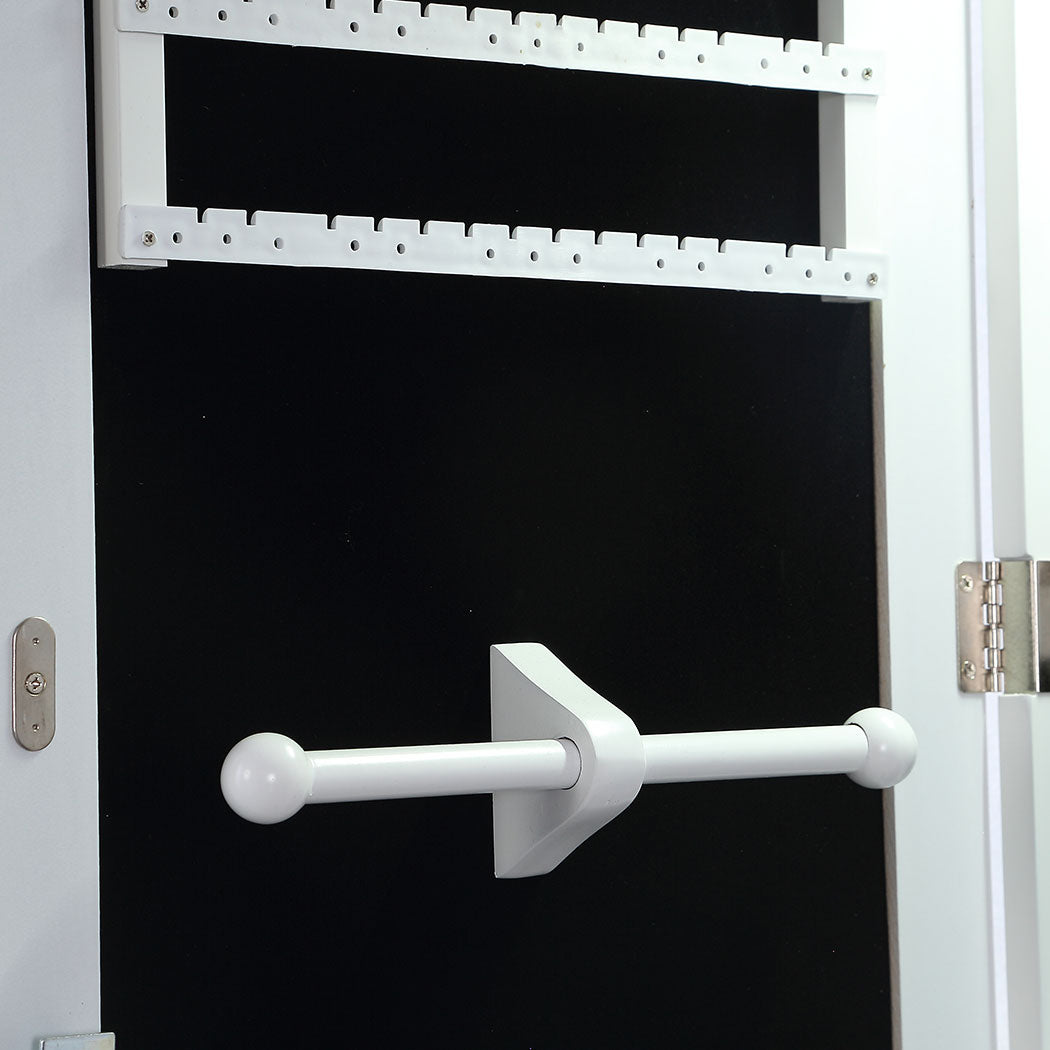 Mirrored Jewellery Cabinet Storage Organizer with Lock Stand