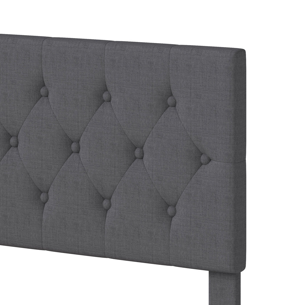 Grey Upholstered Queen Bed Frame 203.5x155x103cm