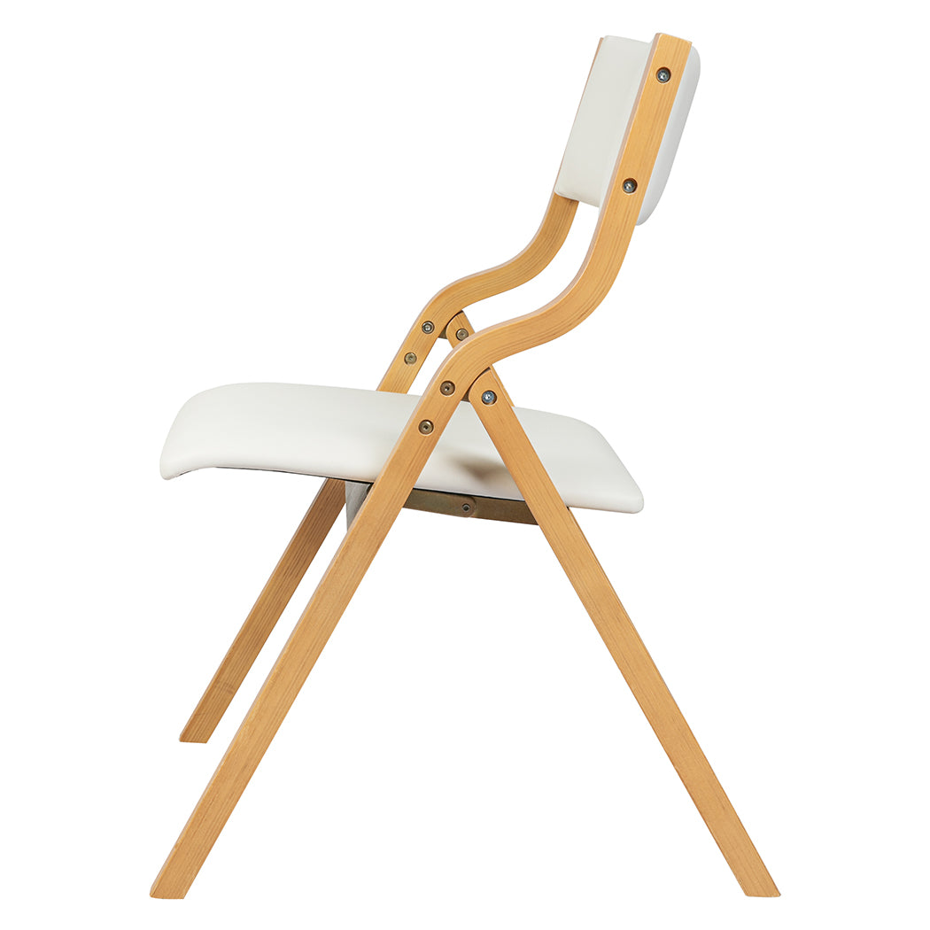 Modern 8x Dining Chairs Foldable PU Beige  Multipurpose Use
