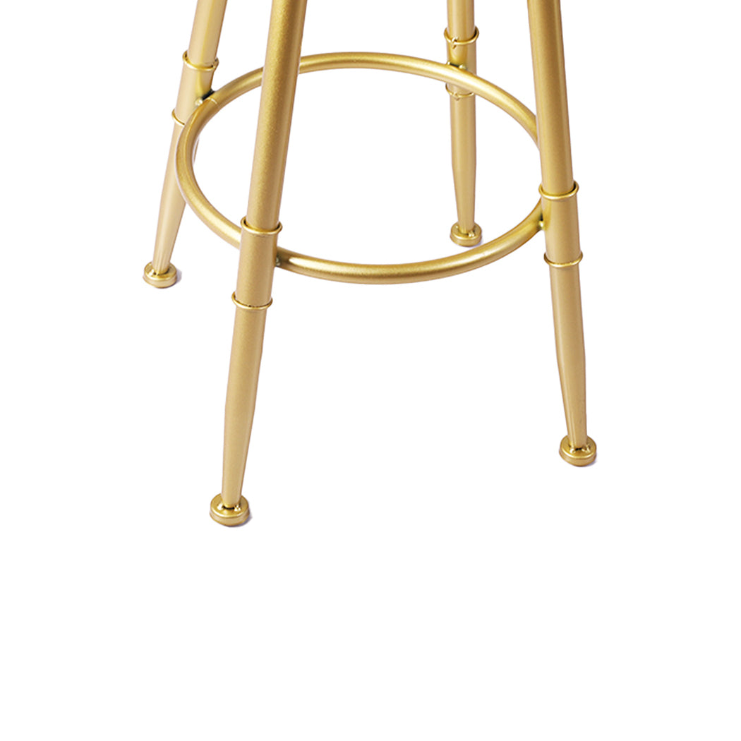 White Velvet Bar Stool Chair 33x33x70cm